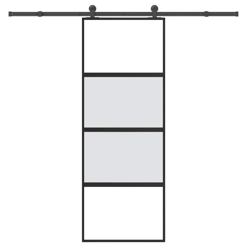Klizna vrata s priborom 76 x 205 cm kaljeno staklo i aluminij - Matt and transparent 76 x 205 cm (213.5 cm) Cijena
