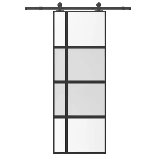 Klizna vrata s priborom 76 x 205 cm kaljeno staklo i aluminij - 76 x 205 cm (152.5 cm) matt and transparent Cijena