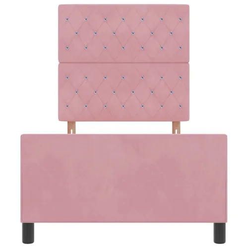 Box spring krevet Ružičasta 90 x 200 cm Baršun - Ružičasta 90 x 200 cm Kristal s dugmadima Cijena