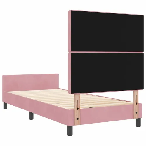Box spring krevet Ružičasta 90 x 200 cm Baršun - Ružičasta 90 x 200 cm Kristal s dugmadima Cijena