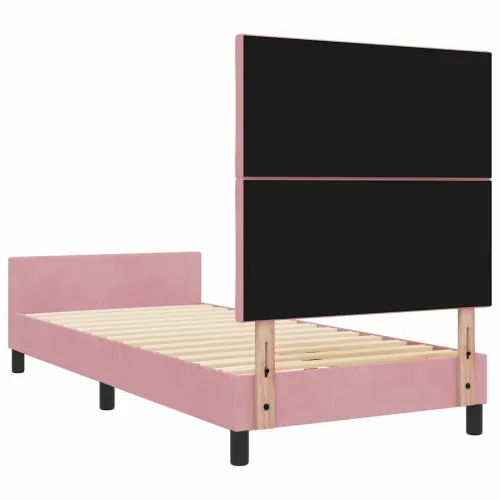 Box spring krevet Ružičasta 90 x 200 cm Baršun - Ružičasta 90 x 200 cm Dizajn s rombovima Cijena
