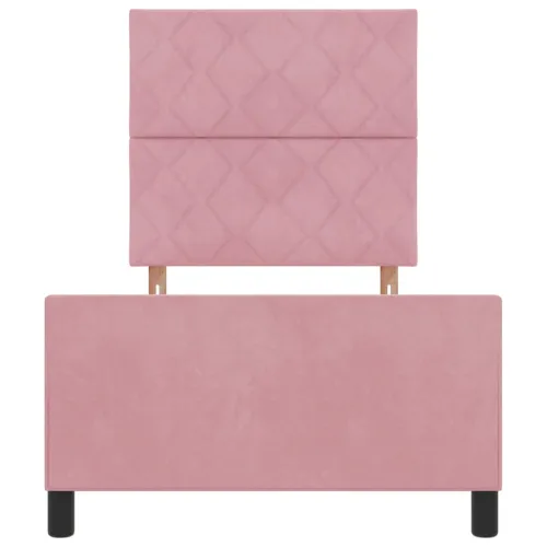 Box spring krevet Ružičasta 90 x 200 cm Baršun - Ružičasta 90 x 200 cm Dizajn s rombovima Cijena