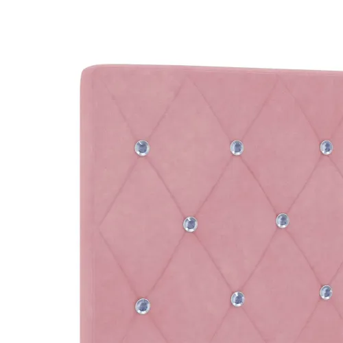 Box spring krevet Ružičasta 90 x 190 cm Baršun - Ružičasta 90 x 190 cm Kristal s dugmadima Cijena