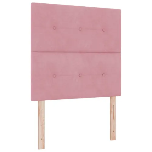 Box spring krevet Ružičasta 90 x 190 cm Baršun - Ružičasta 90 x 190 cm Prošiveno gumbima Cijena