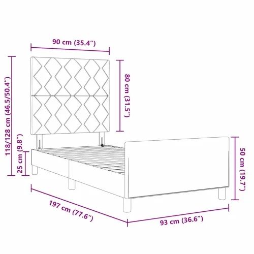 Box spring krevet Ružičasta 90 x 190 cm Baršun - Ružičasta 90 x 190 cm Dizajn s rombovima Cijena