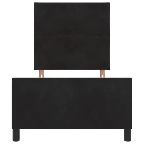 Box spring krevet s uzglavljem Crna 90 x 200 cm Baršun - Crna 90 x 200 cm Dizajn s rombovima Cijena