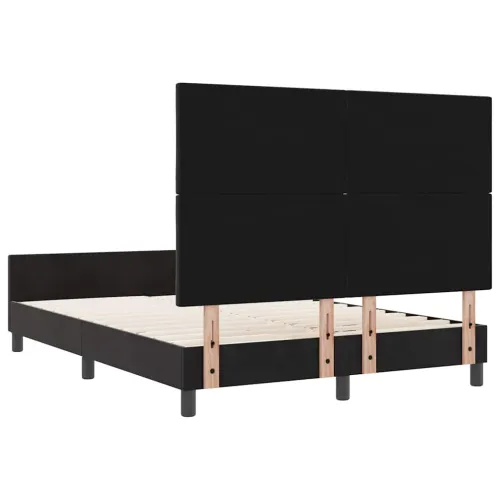 Box spring krevet s uzglavljem Crna 140 x 190 cm Baršun - Crna 140 x 190 cm Dizajn s rombovima Cijena