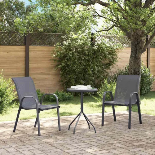 Bistro set za vrt 3 kom. Siva Čelik - Siva Cijena
