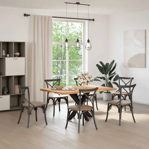 Noge blagovaonskog stola u obliku pauka crne 85x85x(72-73) cm čelik - Crna 85 x 85 x (72-73) cm 1 1 Cijena
