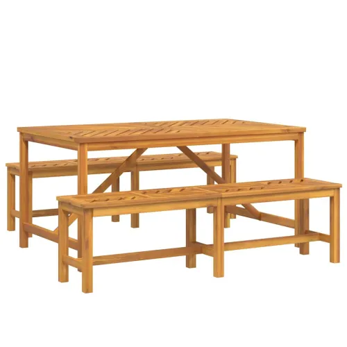 Vrtni set za objed 3 kom. Smeđa Čvrsto drvo akacije - 150 cm 2x klupa (180 cm) + 2x stolica + stol Cijena