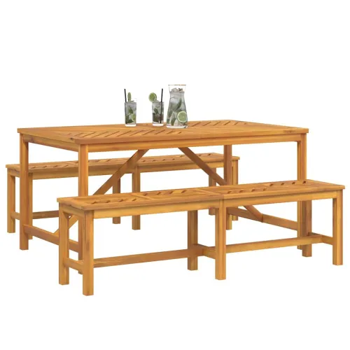 Vrtni set za objed 3 kom. Smeđa Čvrsto drvo akacije - 150 cm 2x klupa (180 cm) + 2x stolica + stol Cijena