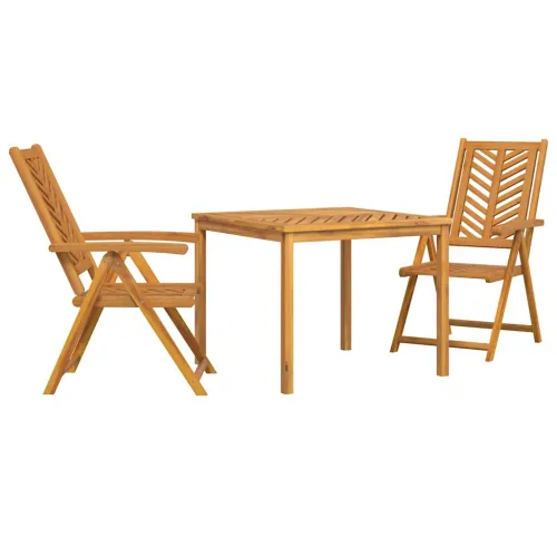Vrtni set za objed 3 kom. Smeđa Čvrsto drvo akacije - 90 cm Za 2 osobe Cijena