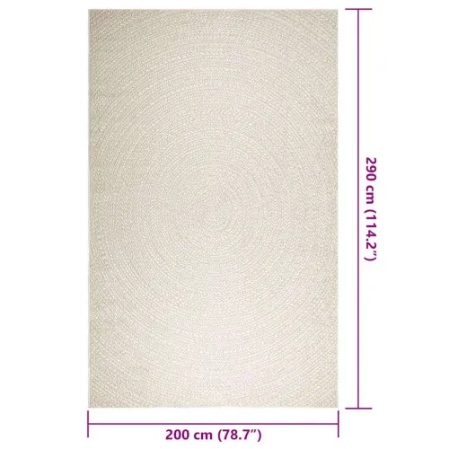 Tepih ZIZUR 200 x 290 cm s izgledom jute unutarnji i vanjski - Krema 200 x 290 cm Okruglo Cijena
