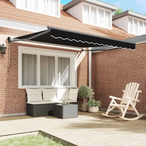 Povlačiva tenda Crna 300 x 250 x 165 cm Poliester i metal - Crna 3 x 2,5 m s antracitnim okvirom Cijena