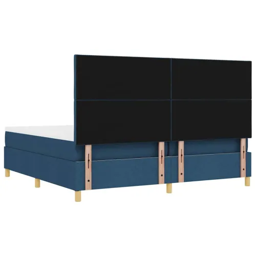 Box spring krevet s uzglavljem Plava 200 x 200 cm tkanina - Plava 200 x 200 cm Dizajn s rombovima Cijena