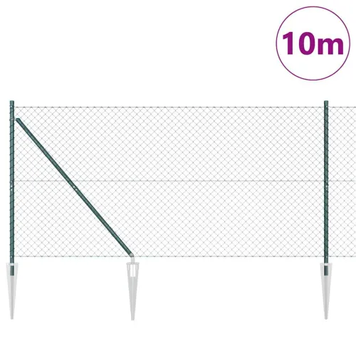 Ograda od lančane veze s šiljcima 10 x 1,4 m Zelena Mreža - 10 x 1,4 m (40 x 40 mm mreža) Zelena Vijak sidro fiksacija Cijena