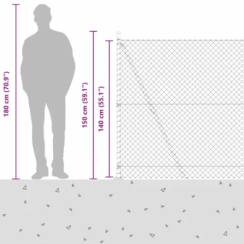 Ograde od lanca s betonskom podlogom 10 x 1,4 m Zelena Mreža - 10 x 1,4 m (40 x 40 mm mreža) Zelena Betonska baza fiksacija Cijena