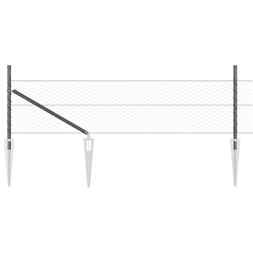 Heksagonalna ograda s stubom 25 x 0,8 m Čelik premazan PVC-om - 25 x 0,8 m (mreža 36 mm) Siva Cijena