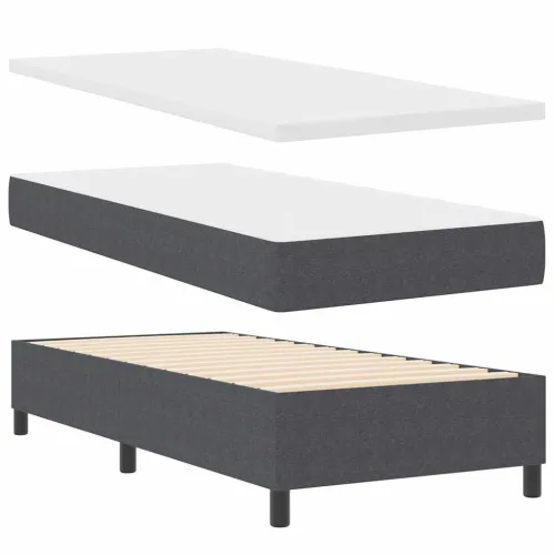 LED Box Spring Krevet Tamno siva i bijela 80 x 200 cm - Tamno siva 80 x 200 cm Nizak uzglavlju Cijena