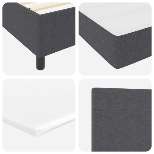 LED Box Spring Krevet Tamno siva i bijela 80 x 200 cm - Tamno siva 80 x 200 cm Nizak uzglavlju Cijena