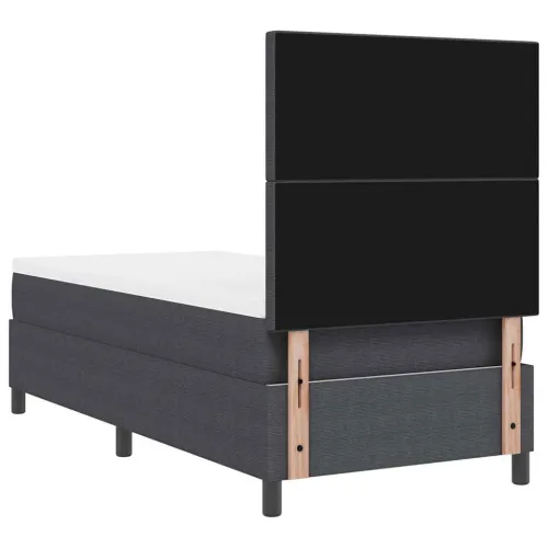 LED Box Spring Krevet Tamno siva i bijela 80 x 200 cm - Tamno siva 80 x 200 cm Visoki uzglavlje Cijena