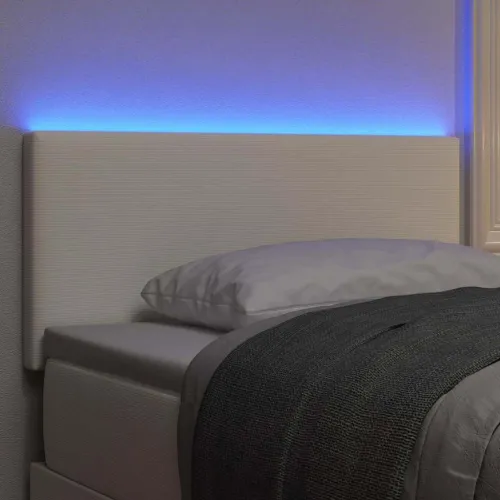 LED glava kreveta s LED trakama Krema 100 cm Kordura tekstil - Krema 100 cm Nizak uzglavlju Cijena