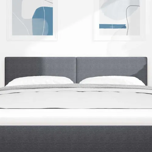 LED glava kreveta Tamno siva 144 cm Kordura tekstil - Tamno siva 140 cm Nizak uzglavlju Cijena