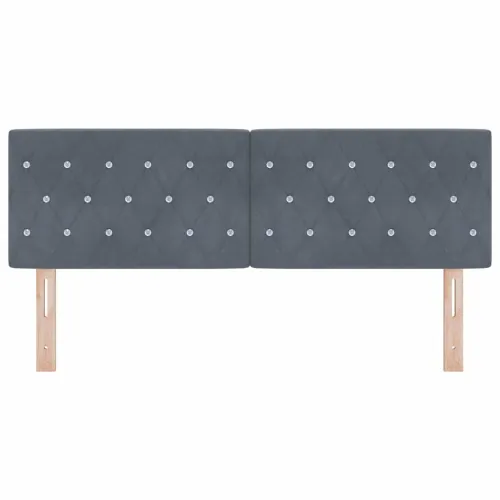 LED glava kreveta s LED trakama Tamno siva 144 cm Baršun - Tamno siva 140 cm Nizak uzglavlju Cijena