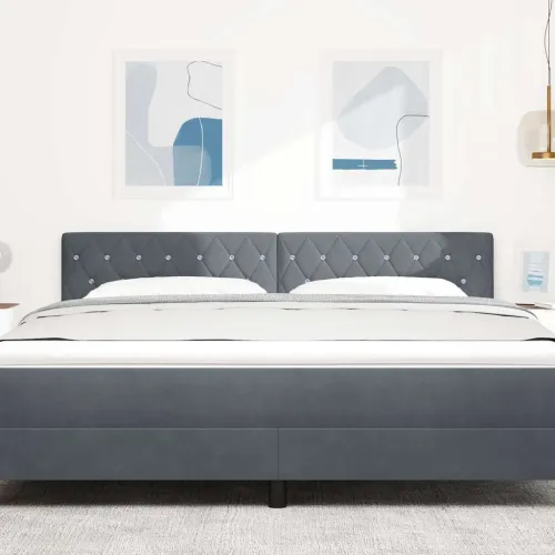 LED glava kreveta s LED trakama Tamno siva 180 cm Baršun - Tamno siva 180 cm Nizak uzglavlju Cijena