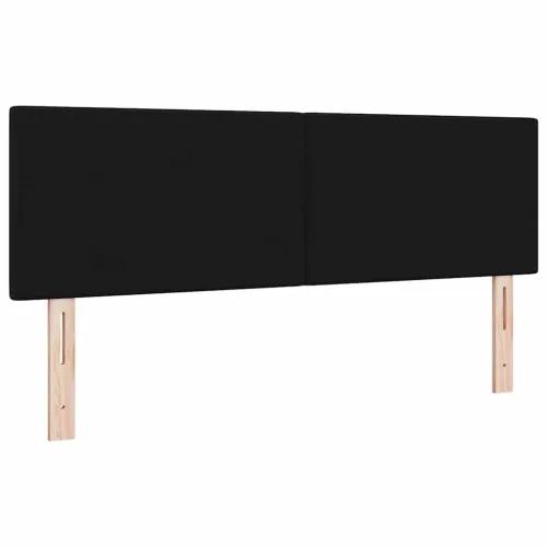 LED glava kreveta s LED trakama Crna 144 cm tkanina - Crna 140 cm Nizak uzglavlju Cijena