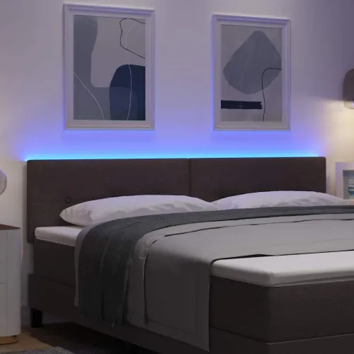 LED glava kreveta s LED trakama Tamno smeđa 180 cm tkanina - Tamno smeđa 180 cm Nizak uzglavlju Cijena