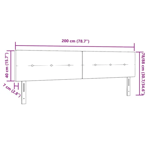 LED glava kreveta s LED trakama Krema 200 cm tkanina - Krema 200 cm Nizak uzglavlju Cijena