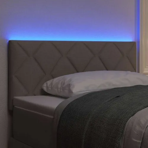 LED glava kreveta Svijetlo siva tkanina - Sivo-smeđa 90 cm Nizak uzglavlju Cijena