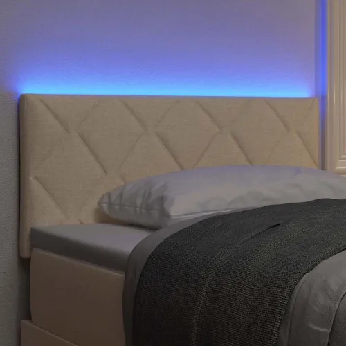 LED glava kreveta Krema tkanina - Krema 100 cm Nizak uzglavlju Cijena