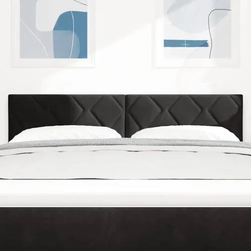 LED glava kreveta Crna 144 cm Baršun - Crna 144 cm Nizak uzglavlju Cijena
