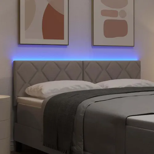 LED glava kreveta Sivo-smeđa tkanina - Sivo-smeđa 160 cm Nizak uzglavlju Cijena