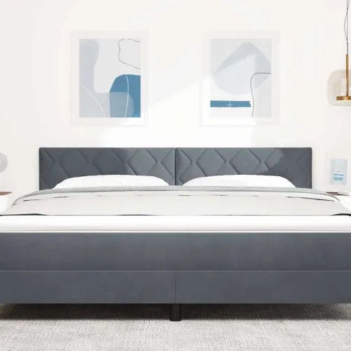 LED glava kreveta Tamno siva 180 cm Baršun - Tamno siva 180 cm Nizak uzglavlju Cijena