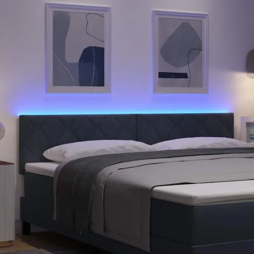 LED glava kreveta Tamno siva 180 cm Baršun - Tamno siva 180 cm Nizak uzglavlju Cijena