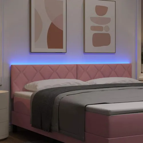 LED glava kreveta Ružičasta 180 cm Baršun - Ružičasta 180 cm Nizak uzglavlju Cijena