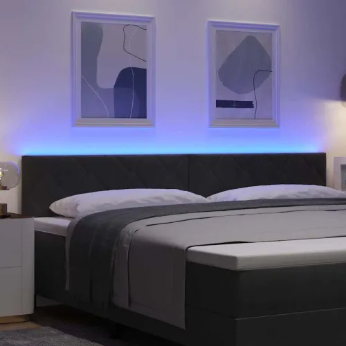 LED glava kreveta Crna 200 cm Baršun - Crna 200 cm Nizak uzglavlju Cijena