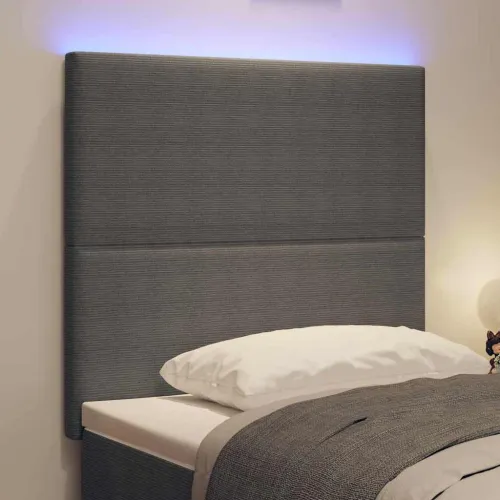 LED glava kreveta Svijetlo siva 80 cm Kordura tekstil - Svjetlosiva 80 cm Visoki uzglavlje Cijena