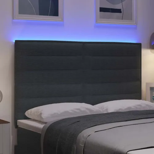 LED glava kreveta Tamno siva 160 cm Kordura tekstil - Tamno siva 160 cm Visoki uzglavlje Cijena