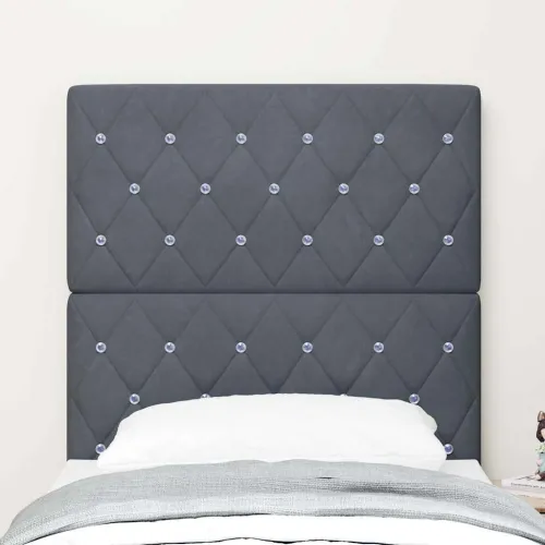 LED glava kreveta s LED trakama Tamno siva 80 cm Baršun - Tamno siva 80 cm Visoki uzglavlje Cijena