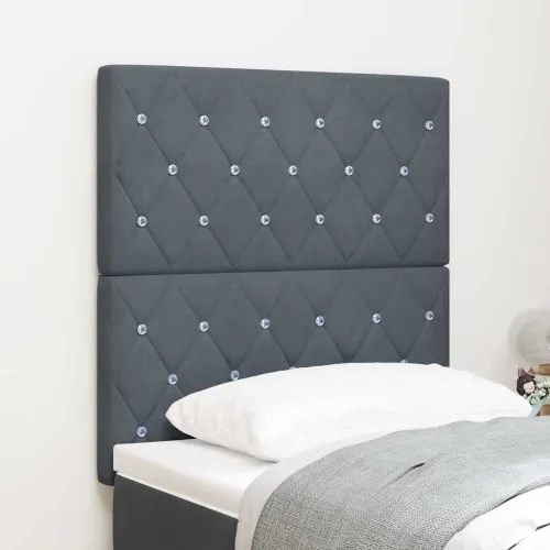 LED glava kreveta s LED trakama Tamno siva 80 cm Baršun - Tamno siva 80 cm Visoki uzglavlje Cijena
