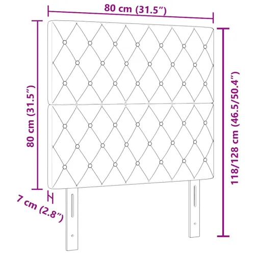 LED glava kreveta s LED trakama Tamno siva 80 cm Baršun - Tamno siva 80 cm Visoki uzglavlje Cijena