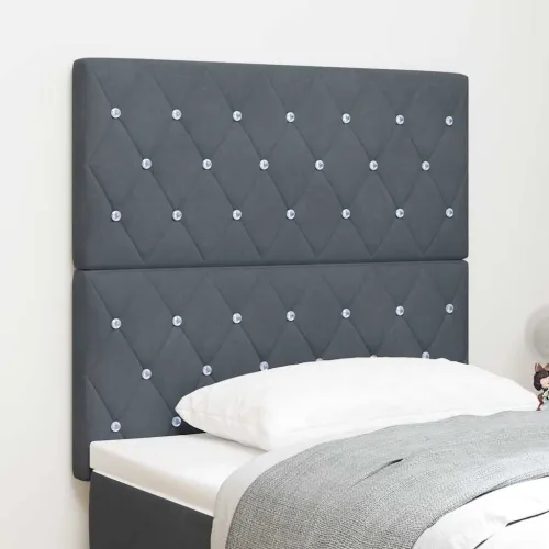 LED glava kreveta s LED trakama Tamno siva 90 cm Baršun - Tamno siva 90 cm Visoki uzglavlje Cijena