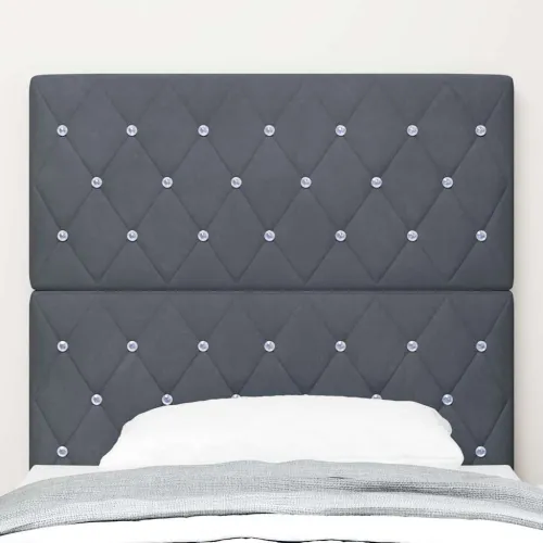 LED glava kreveta s LED trakama Tamno siva 90 cm Baršun - Tamno siva 90 cm Visoki uzglavlje Cijena