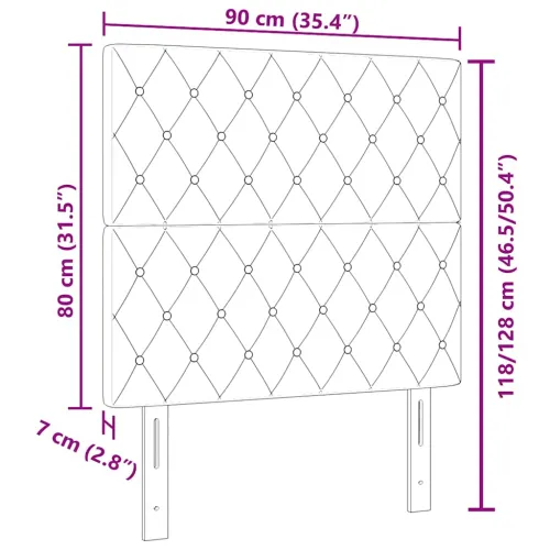 LED glava kreveta s LED trakama Tamno plava 90 cm Baršun - Tamno plava 90 cm Visoki uzglavlje Cijena
