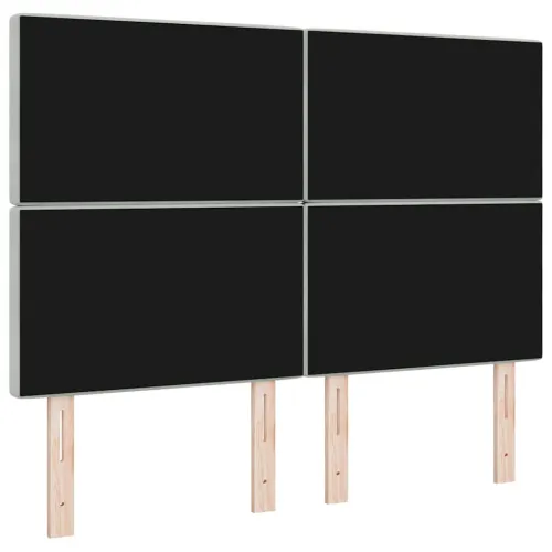 LED glava kreveta s LED trakama Svijetlo siva 160 cm Baršun - Svjetlosiva 160 cm Visoki uzglavlje Cijena