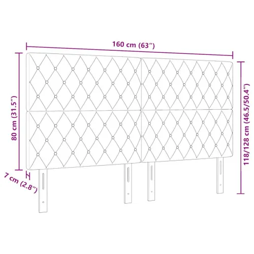 LED glava kreveta s LED trakama Tamno siva 160 cm Baršun - Tamno siva 160 cm Visoki uzglavlje Cijena